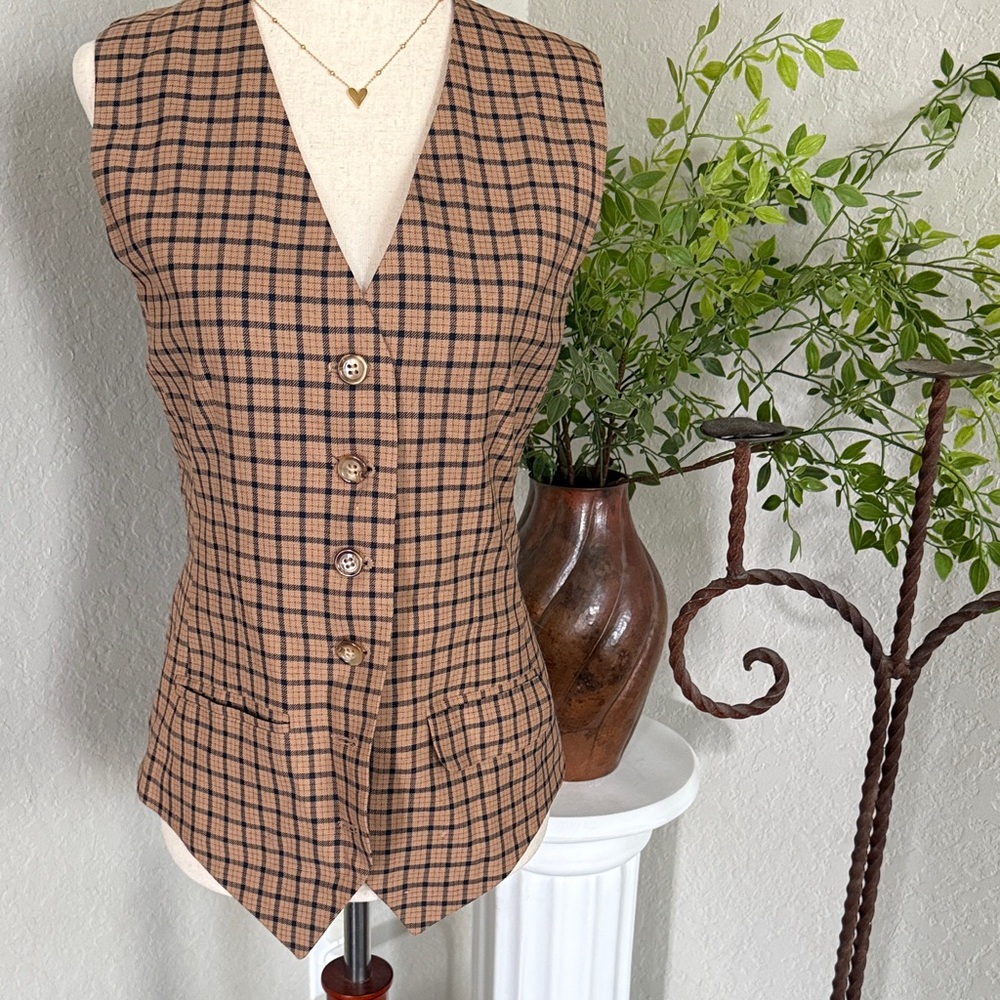 Plaid Button-Up Tank Top